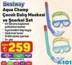 BESTWAY AQUA CHAMP ÇOCUK DALIŞ MASKESİ VE ŞNORKEL SET